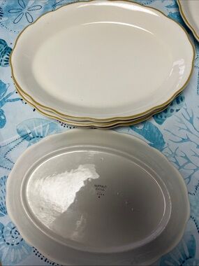 Buffalo china Cream Oval Platter Set with Gold Trim 5